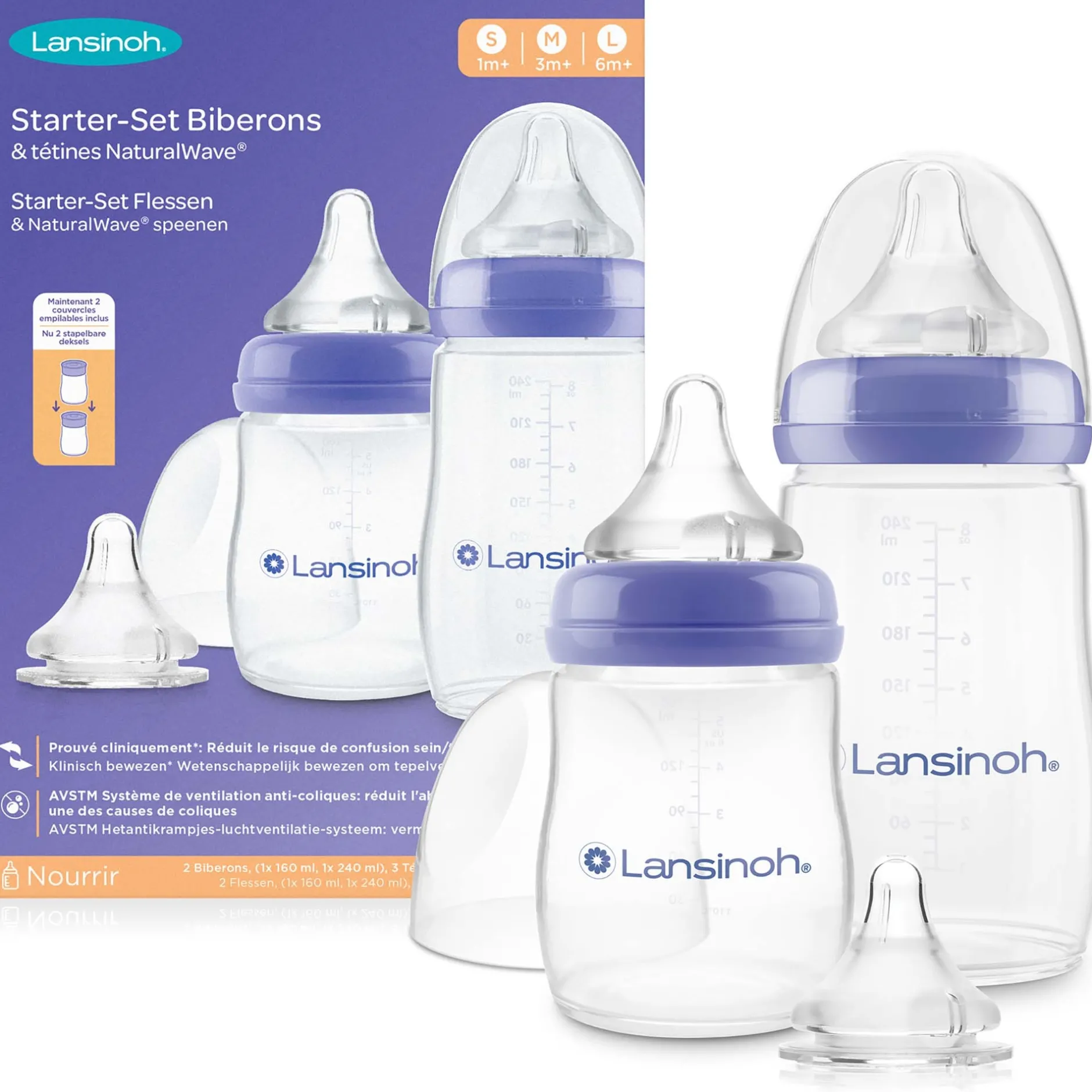 Startersets*Lansinoh babyfles starterset Natural Wave naturel