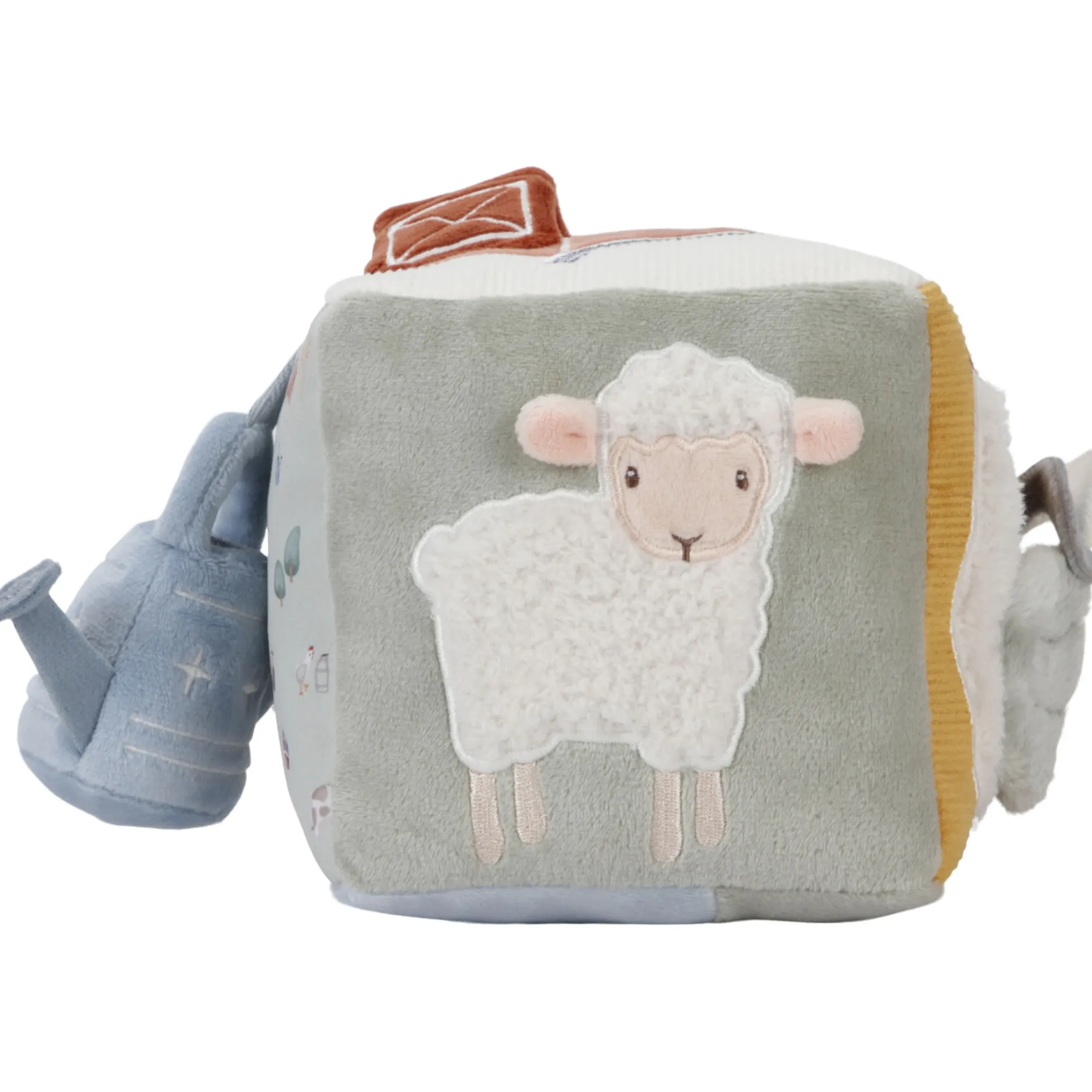 Interactief Speelgoed|Hangspeelgoed*Little Dutch activiteitenkubus Little Farm Mintgreen