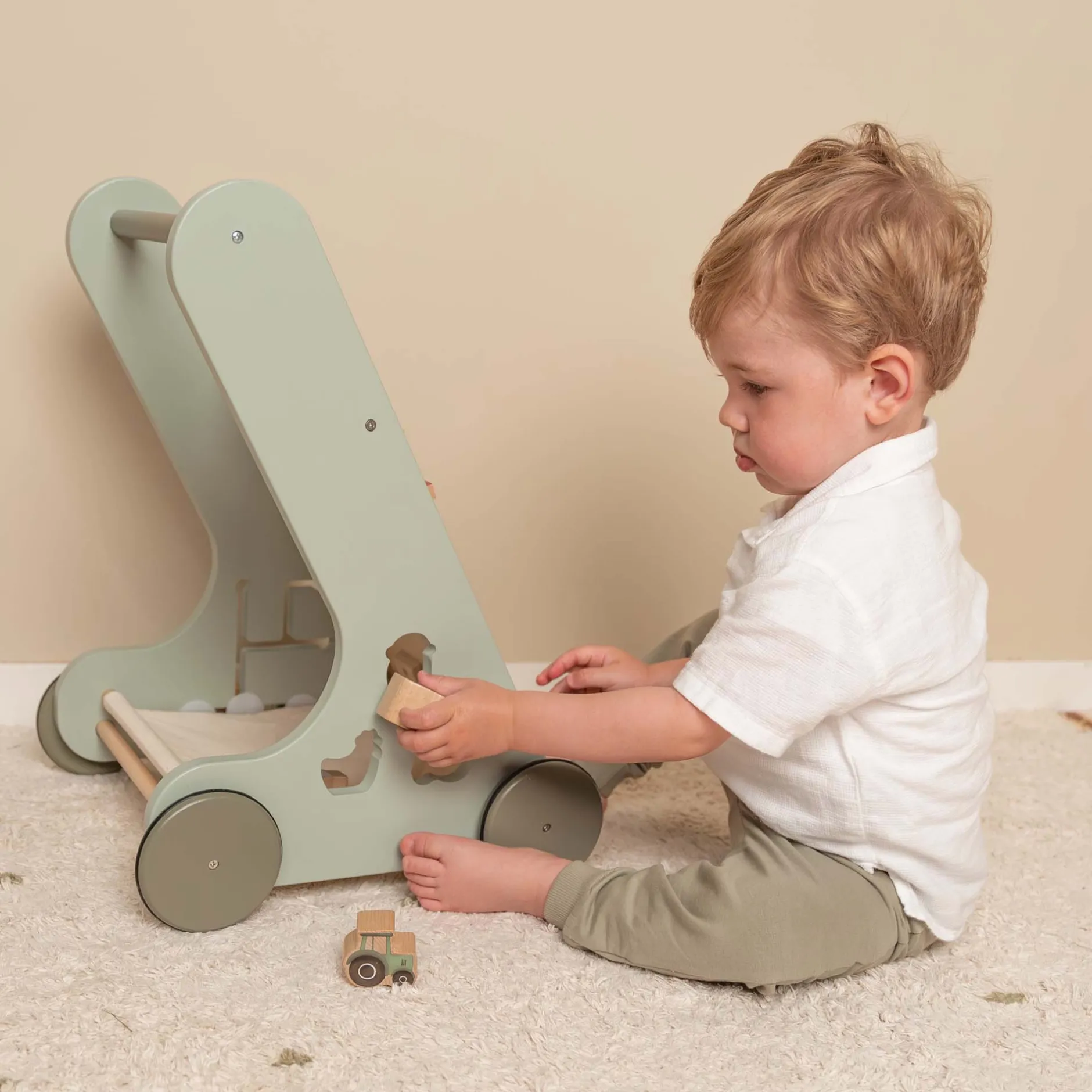 Loopstoeltjes*Little Dutch babywalker Little Farm Green