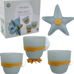 Badspeelgoed|Badspeelgoed*Little Dutch Badwand Bekers Zeester Blue
