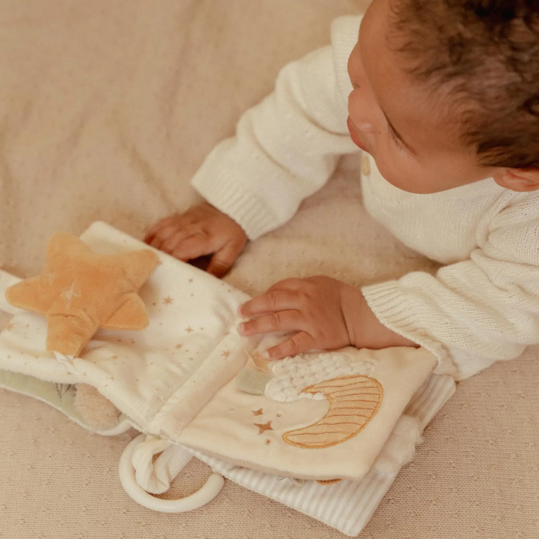 Buggyboekjes|Speelgoed Voor Onderweg*Little Dutch buggyboekje Newborn Naturals Goose Off-White