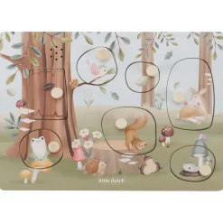 Puzzels*Little Dutch Geluidenpuzzel hout Forest Friends Multi