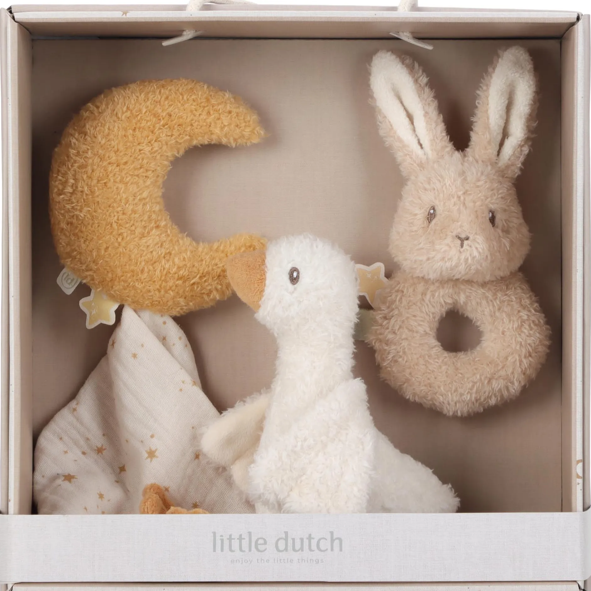 Feestartikelen|Kraamcadeaus*Little Dutch giftset Newborn Naturals Bunny Beigebrown