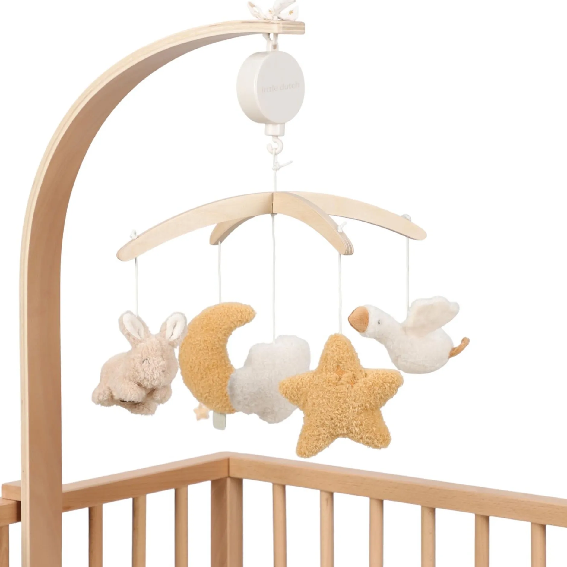 Muziekmobielen & Muziekdoosjes*Little Dutch muziekmobiel Newborn Naturals Bunny Beigebrown