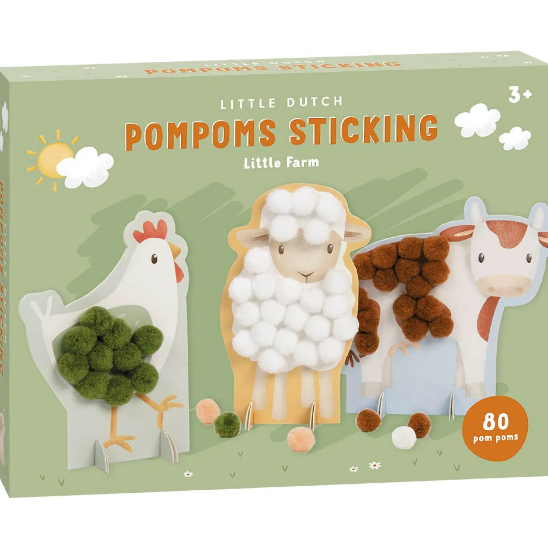 Tekenen|Puzzels & Spellen*Little Dutch pom pom plakken Little Farm Multi