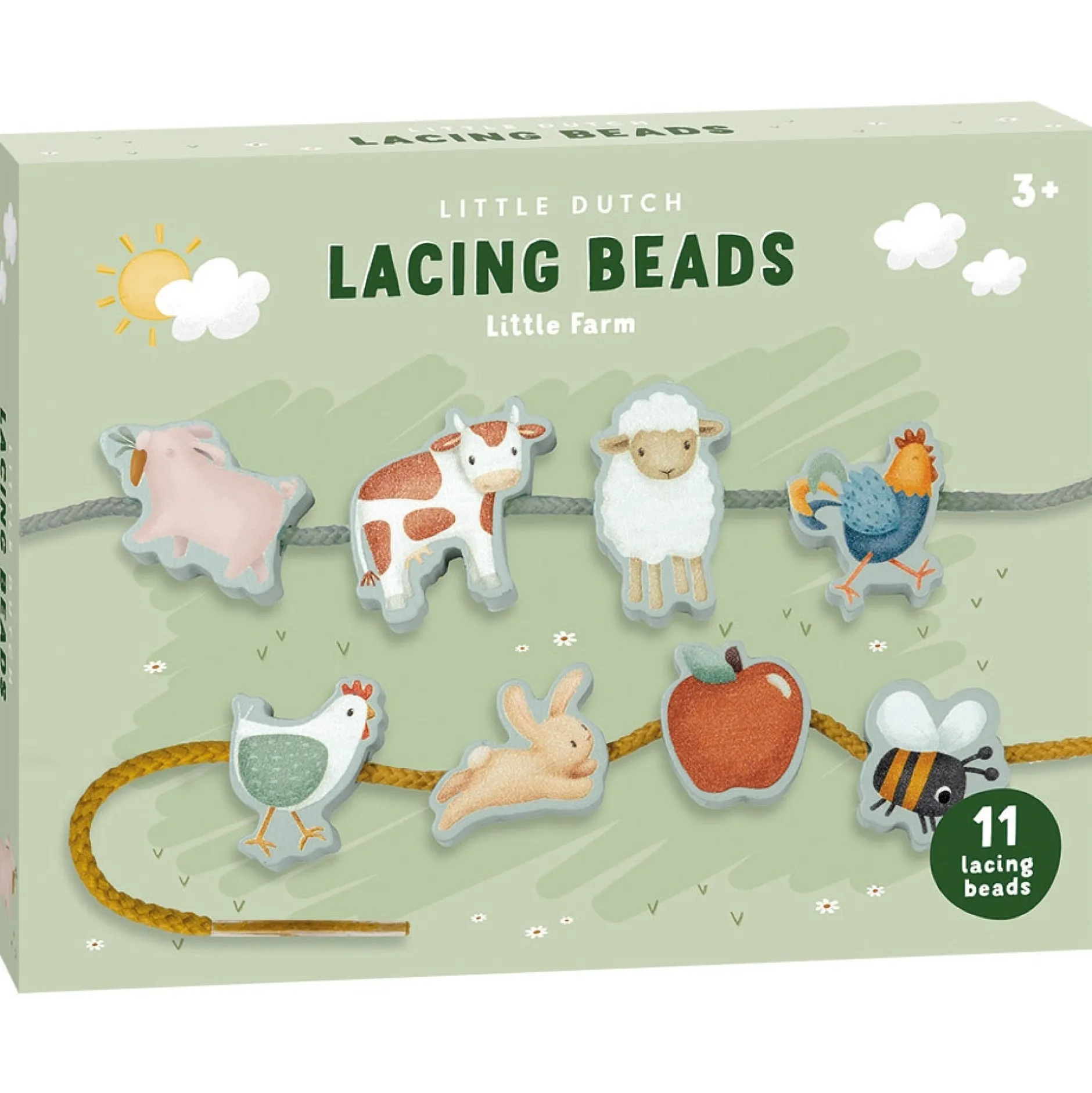 Tekenen|Puzzels & Spellen*Little Dutch rijgkralen Little Farm Multi