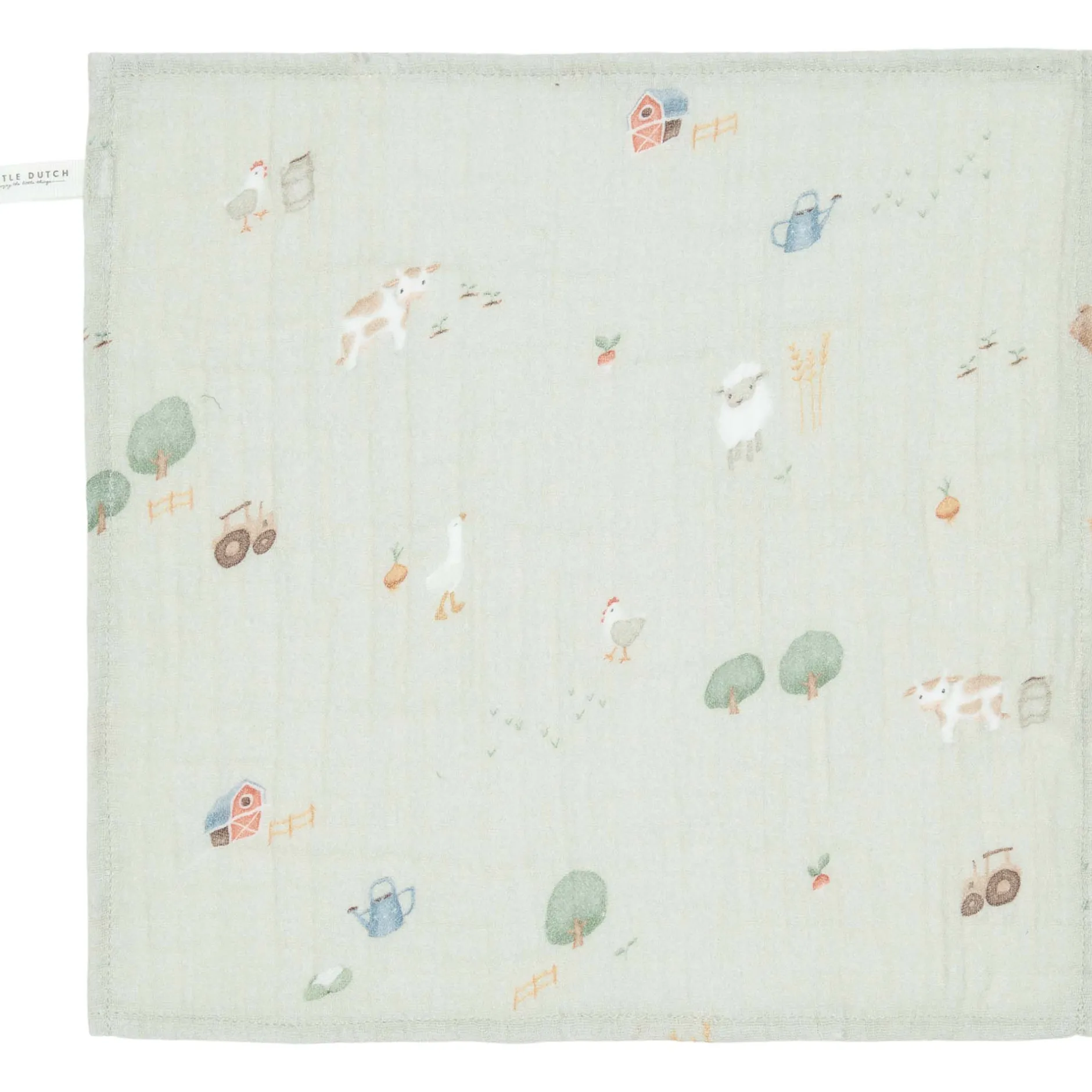 Doeken & Luiers*Little Dutch swaddle XL Little Farm mint