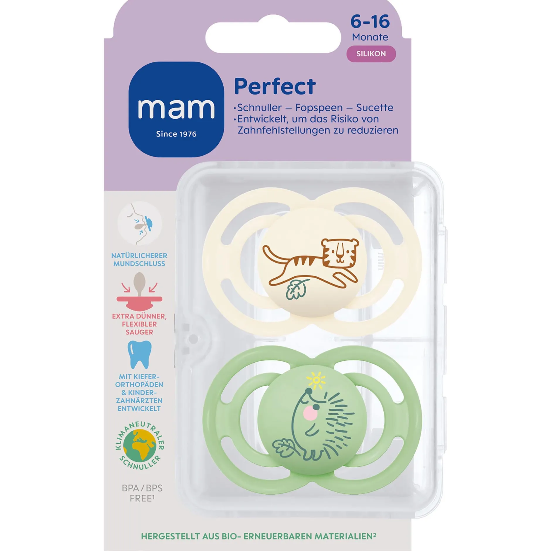 Fopspenen|Fopspenen & Accessoires*Mam fopspeen Perfect Silikon 6-16 maanden Multi