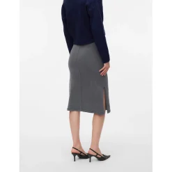 Jurken & Rokken*Mamalicious zwangerschapsrok knielengte effen grijs Light Grey Denim