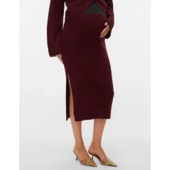 Jurken & Rokken*Mamalicious zwangerschapsrok knielengte effen rood Winered