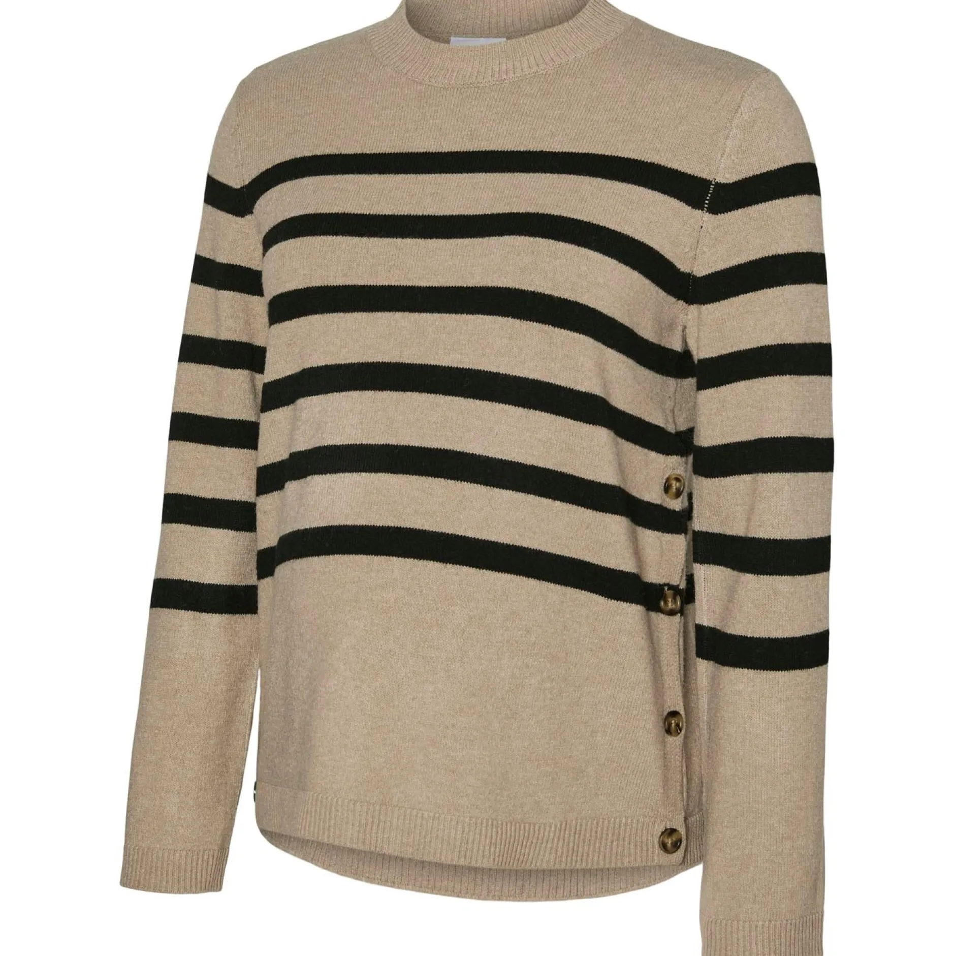 Truien & Vesten*Mamalicious zwangerschapstrui lange mouwen strepen beige Sandbrown