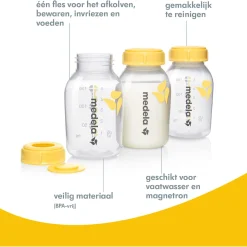 Borstkolf Accessoires|Borstvoedingszakjes & -Flesjes*Medela moedermelk bewaarflesjes 150ml - 3 stuks