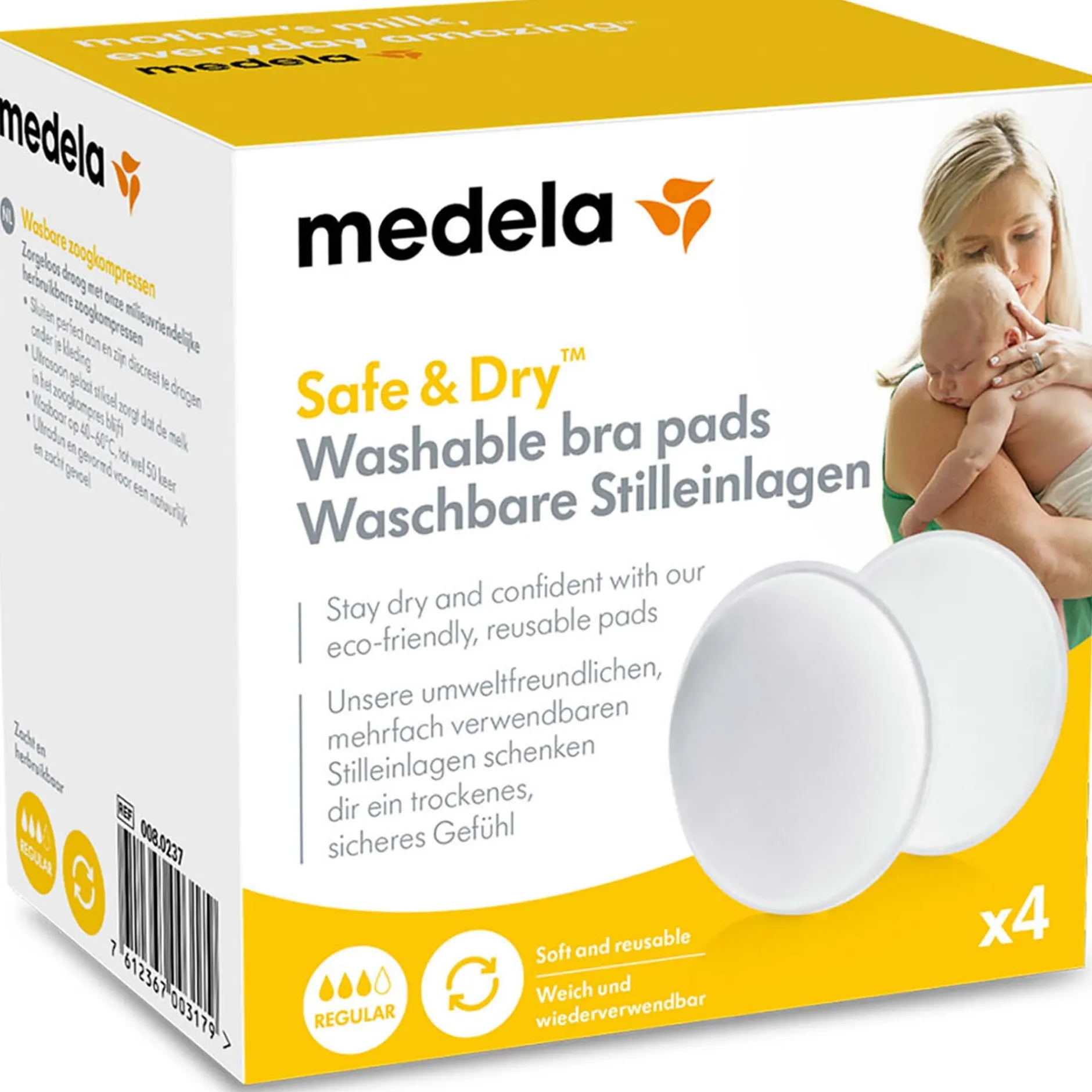 Zoogcompressen|Borstverzorging*Medela Wasbare zoogkompressen (per 4 stuks)