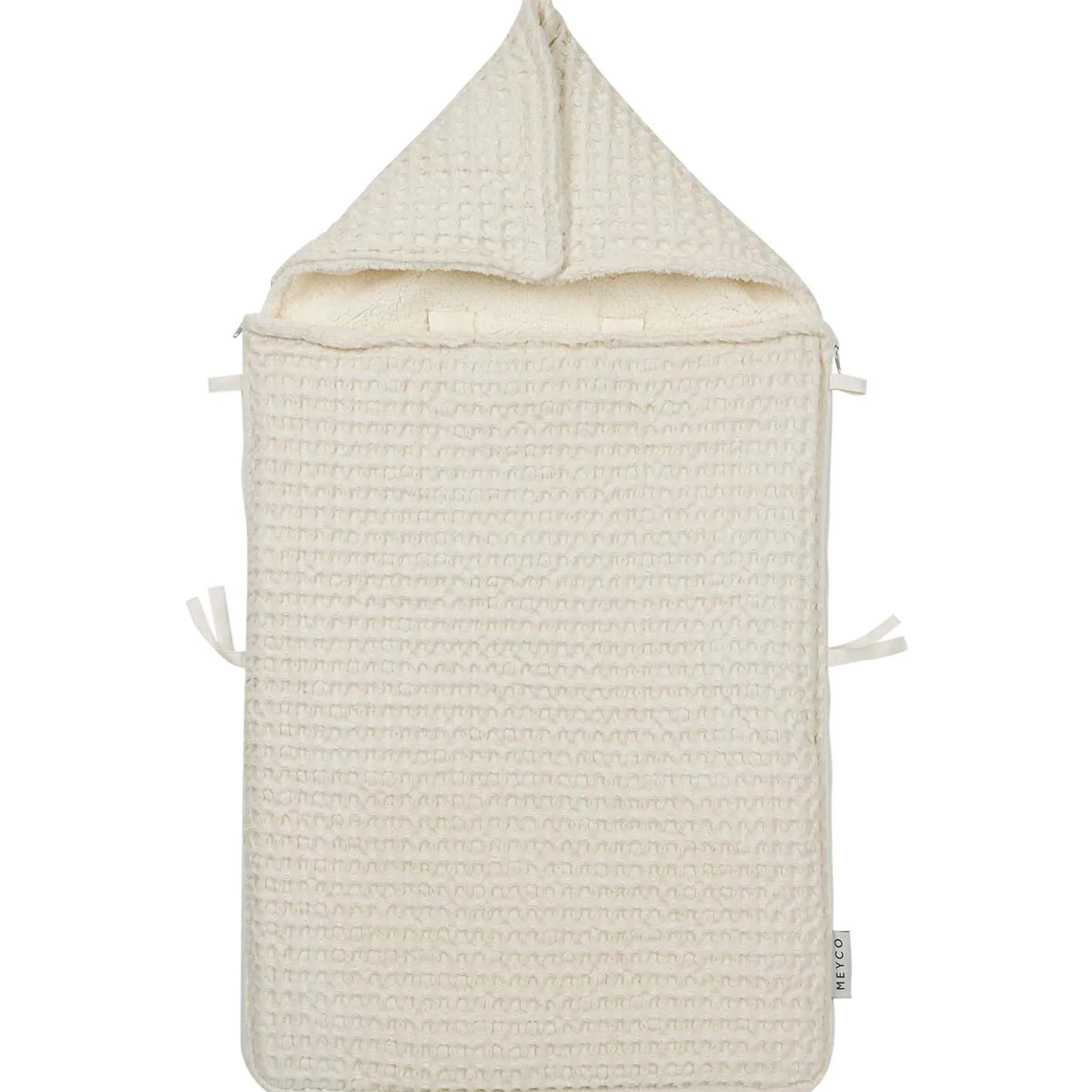 Voetenzakken|Voetenzakken*Meyco autostoel voetenzak Wafel Teddy Ivory White