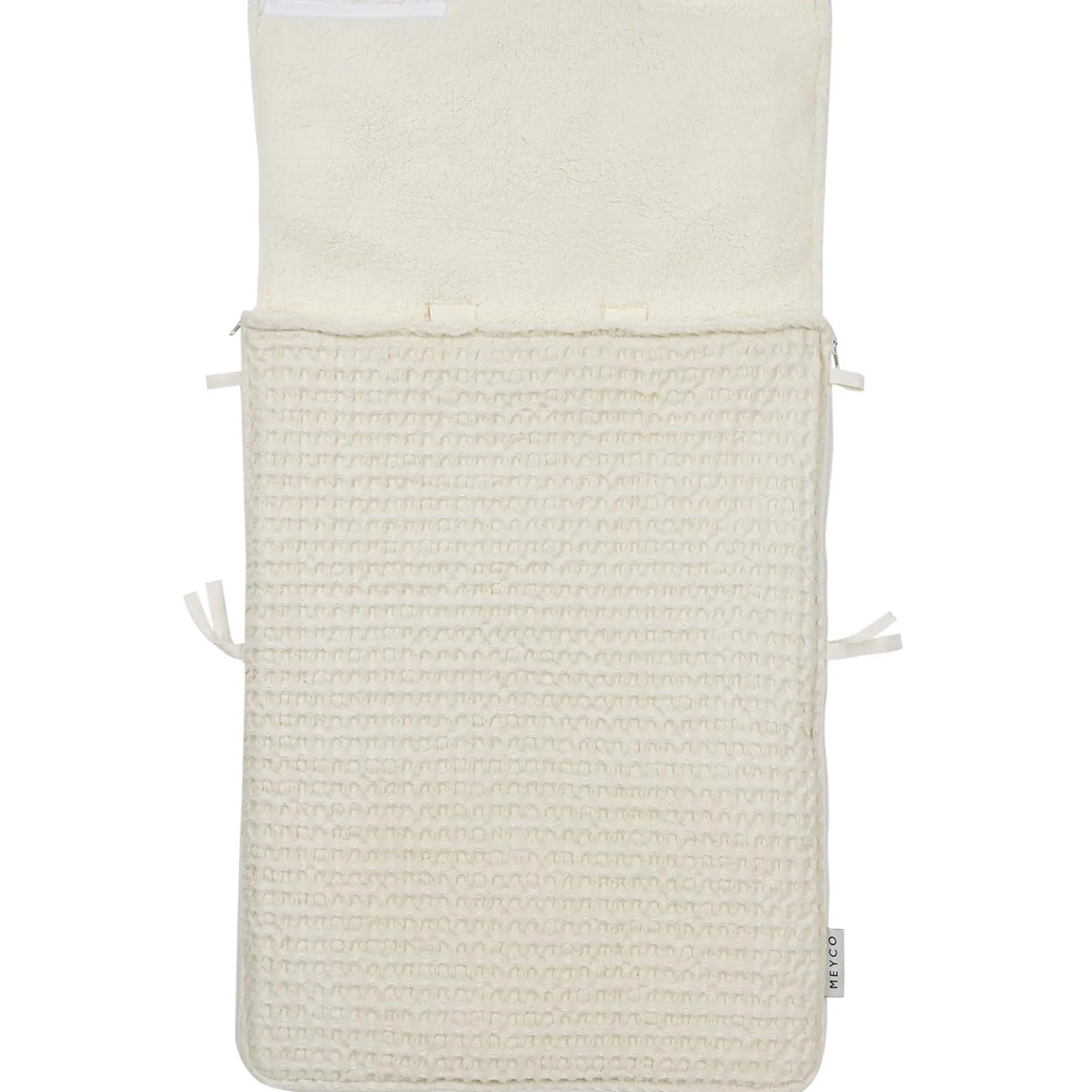 Voetenzakken|Voetenzakken*Meyco autostoel voetenzak Wafel Teddy Ivory White