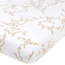 Hoeslakens*Meyco wieg/co-sleeper hoeslaken branches wit