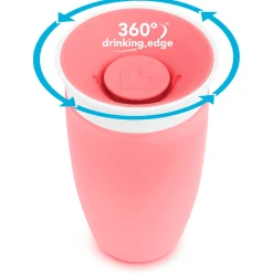 Drinkbekers*Munchkin drinkbeker Miracle 360 graden - 296 ml 12+ maanden roze