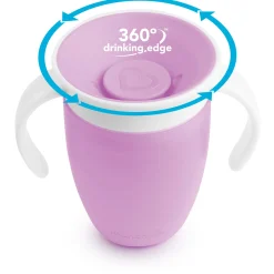 Drinkbekers*Munchkin drinkbeker miracle 360 graden 207ml 6+ maanden paars