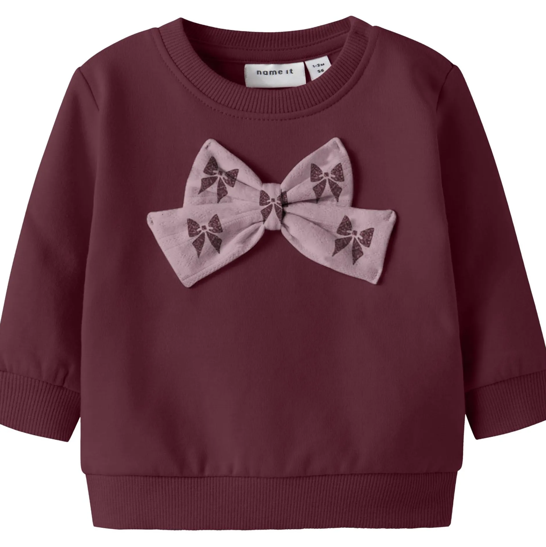 Truien & Vesten|Shirts & Blouses*Name It baby sweater lange mouwen effen rood Winered