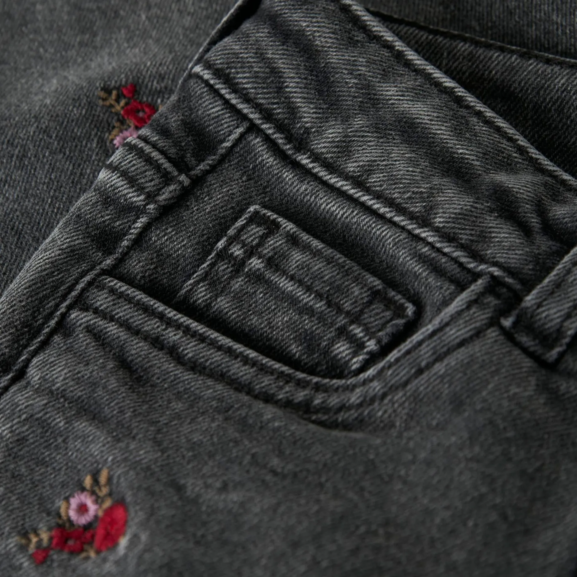Jeans|Broeken & Leggings*Name It peuter broek bloemen grijs Mid Grey Denim