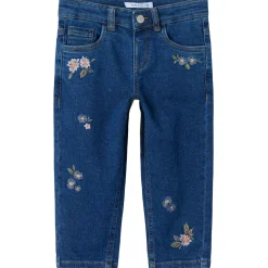 Broeken & Leggings|Jeans*Name It peuter broek bloemen denim Dark Blue Denim