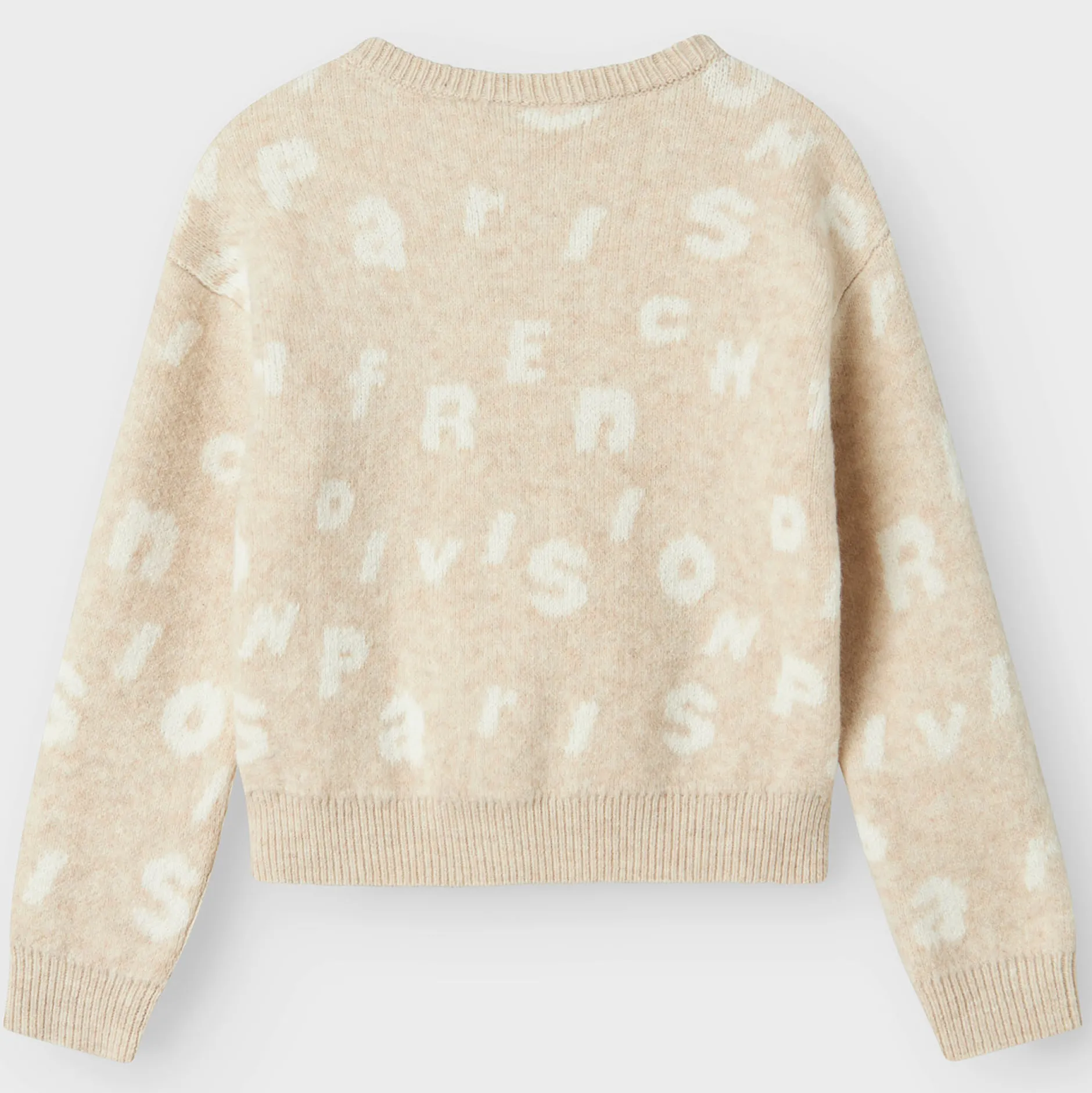 Truien & Vesten|Shirts & Blouses*Name It peuter trui lange mouwen all over print beige Beigebrown