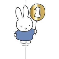 Feestartikelen*Haza original Nijntje hoera 1 jaar kaars Blue