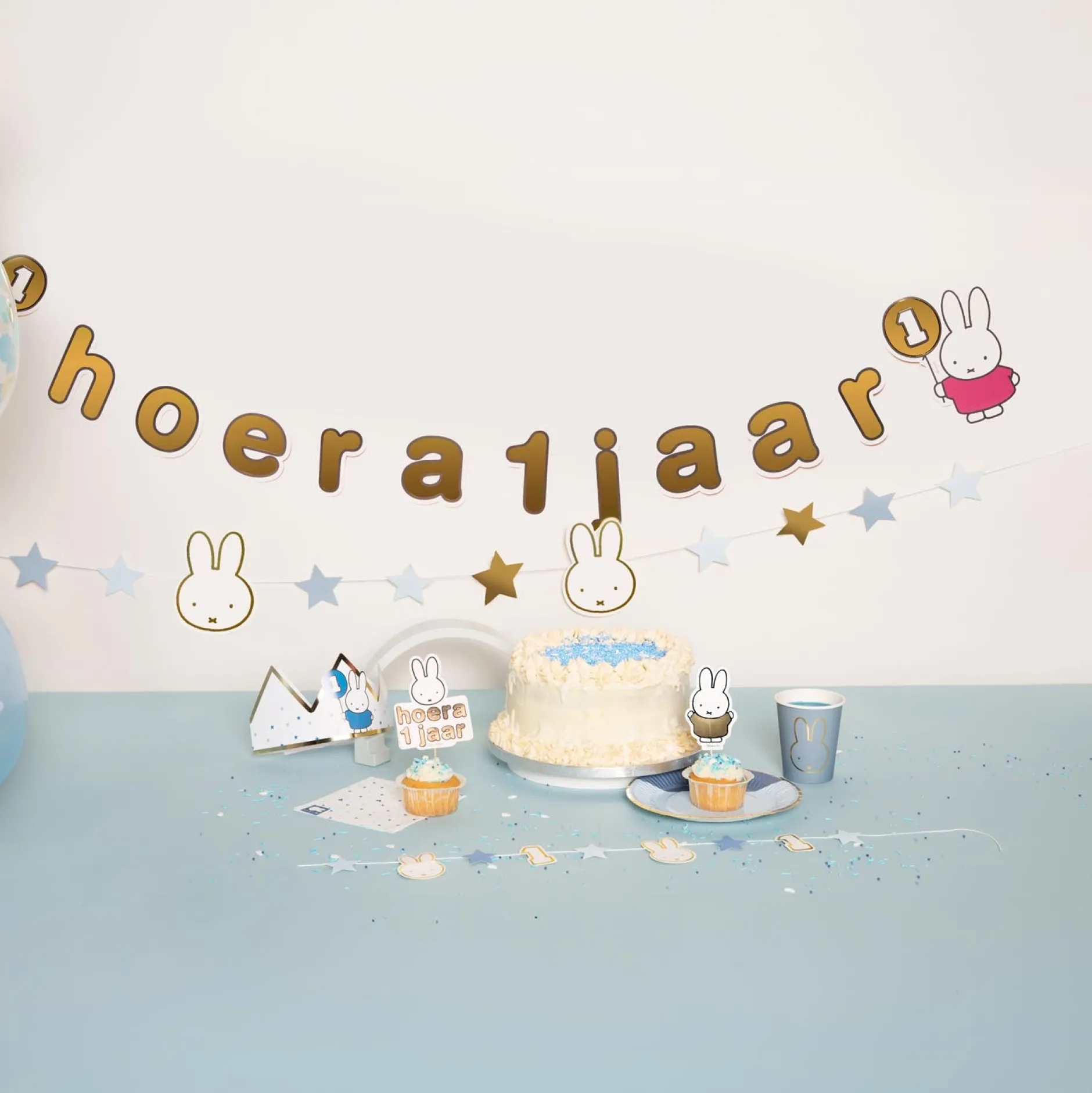 Feestartikelen*Haza original Nijntje hoera 1 jaar slinger Multi