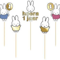 Feestartikelen*Haza original Nijntje hoera 1 jaar taart decoratie Multi