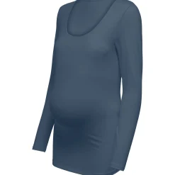 Shirts & Tops*Only Maternity ONLY zwangerschaps T-shirt lange mouwen effen blauw Indigo Blue