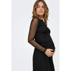 Shirts & Tops*Only Maternity ONLY zwangerschaps T-shirt lange mouwen effen zwart Black