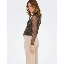 Shirts & Tops*Only Maternity ONLY zwangerschaps T-shirt lange mouwen dierenprint bruin Orange Brown
