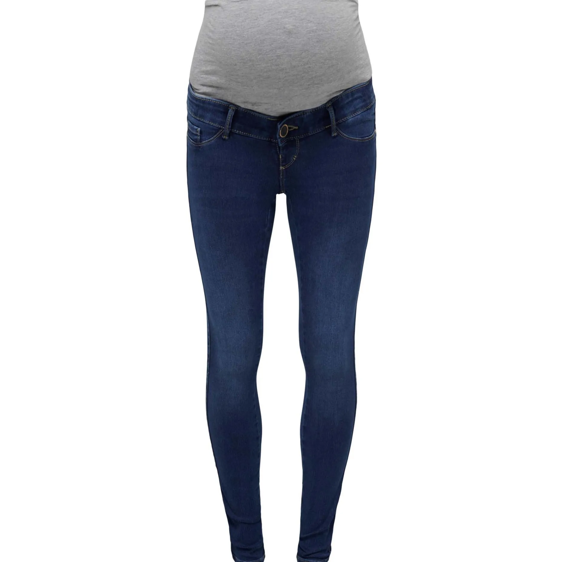 Basics|Jeans*Only Maternity ONLY zwangerschapsjeans lang effen blauw Mid Blue Denim