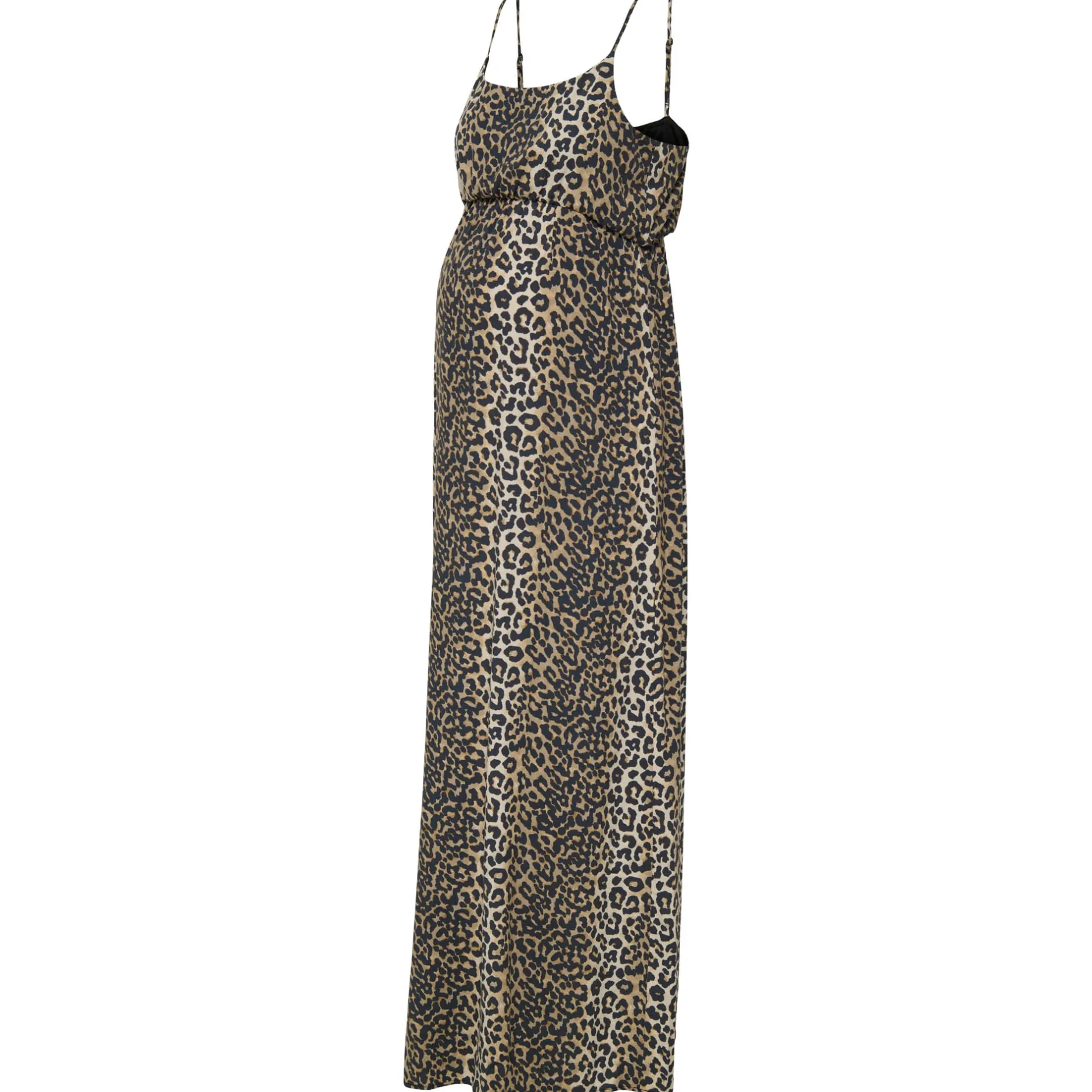 Jurken & Rokken*Only Maternity ONLY zwangerschapsjurk spaghettibandjes panterprint multi Lightbrown