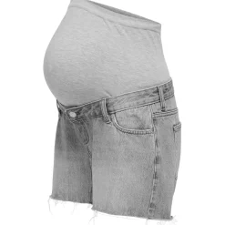 Broeken*Only Maternity ONLY zwangerschapsshort kort effen grijs Light Grey Denim
