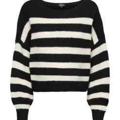 Truien & Vesten*Only Maternity ONLY zwangerschapstrui lange mouwen strepen zwart Black