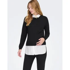 Truien & Vesten*Only Maternity ONLY zwangerschapstrui lange mouwen effen zwart Black