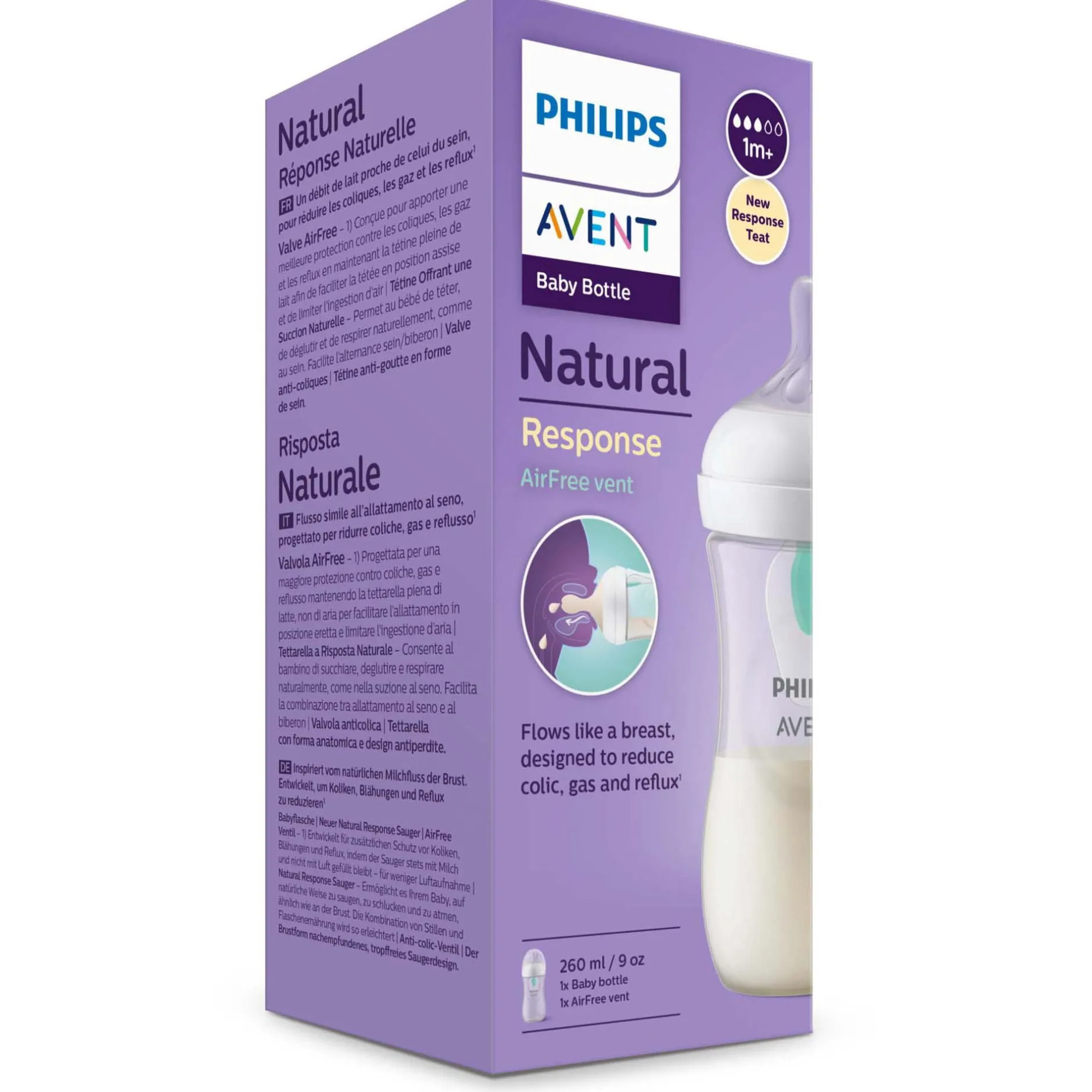 Flesjes*Philips Avent Natural AirFree fles 260ML transparant