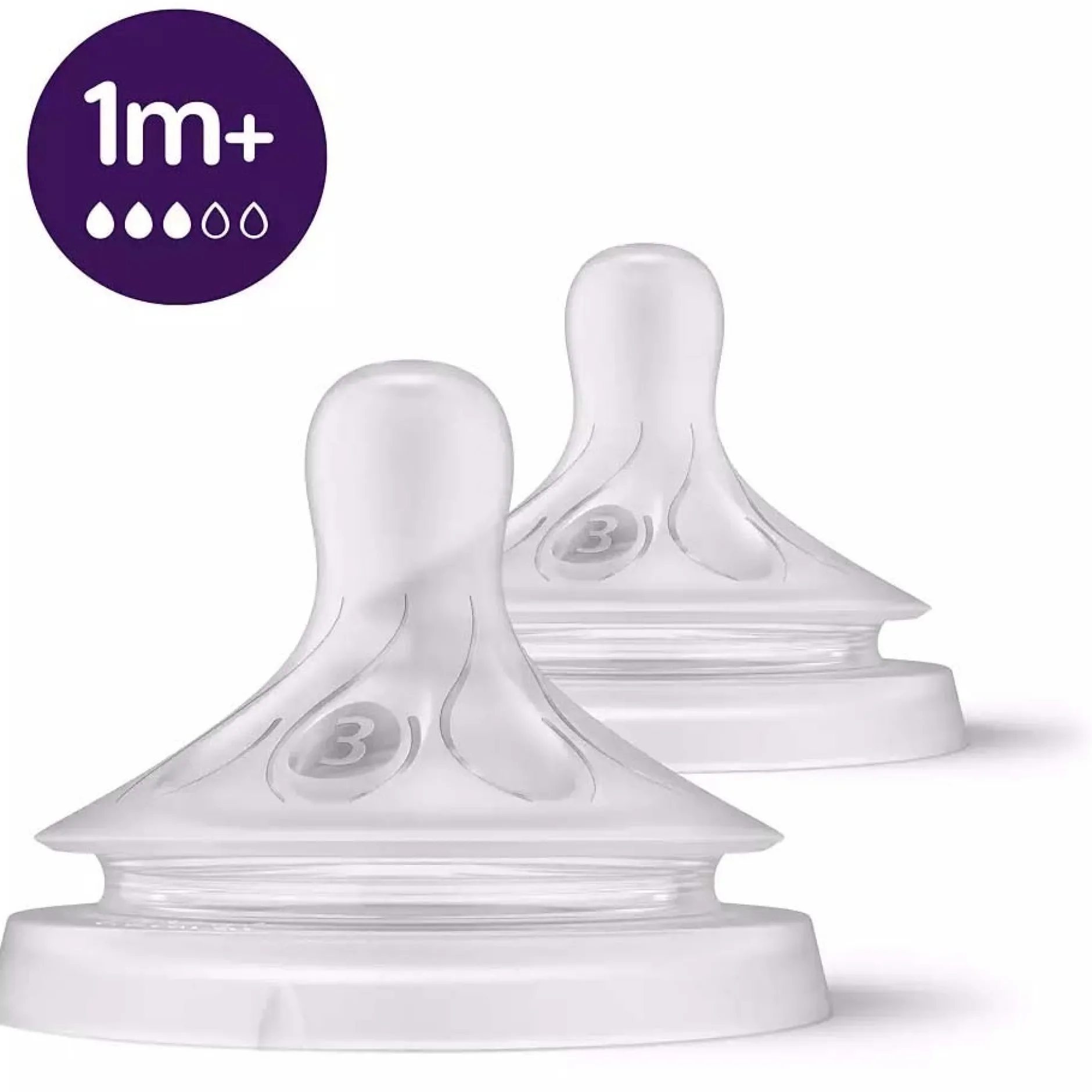 Flesspenen*Philips Avent Natural Flesspeen 1M+ transparant