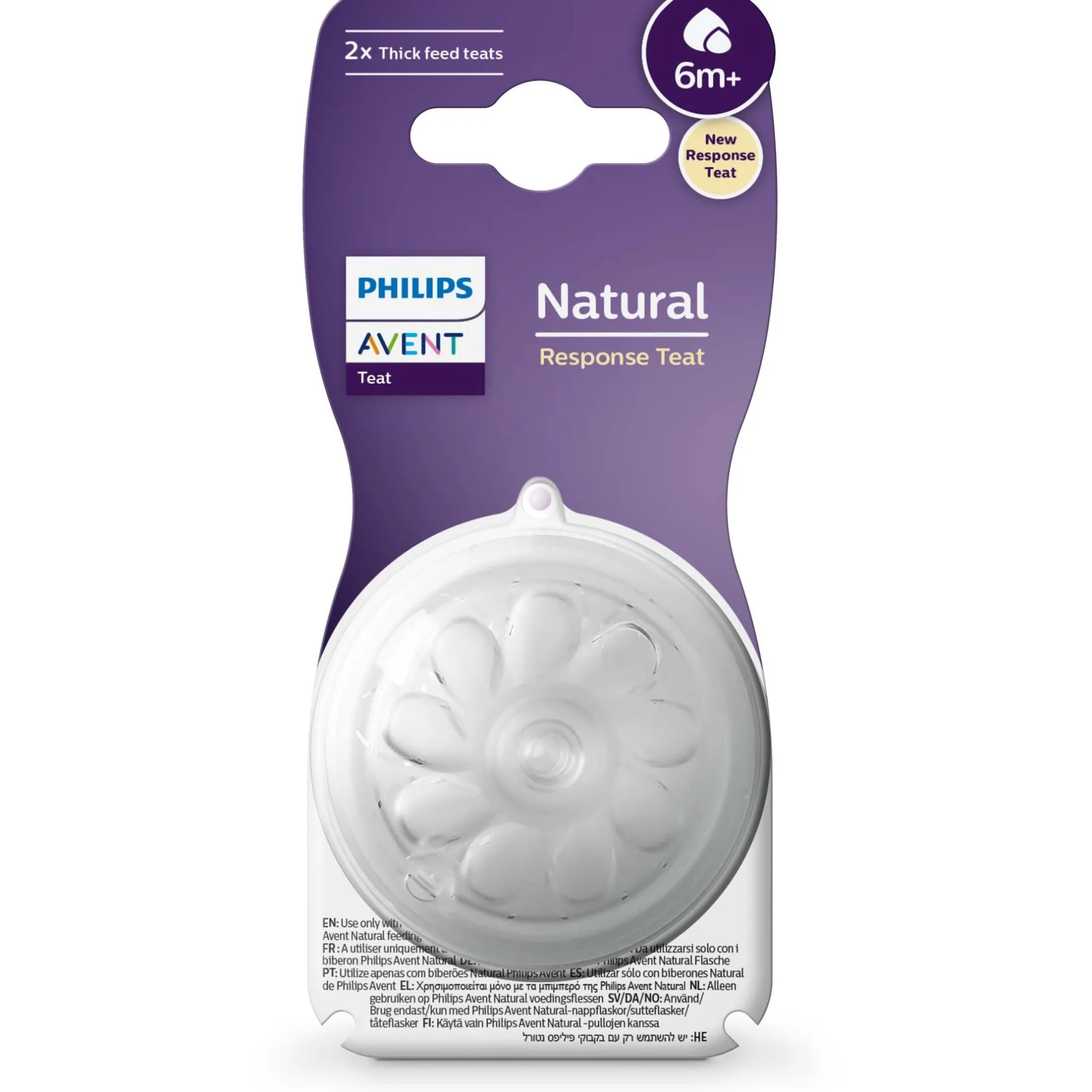 Flesspenen*Philips Avent Natural Pap Flesspeen 6M+ transparant