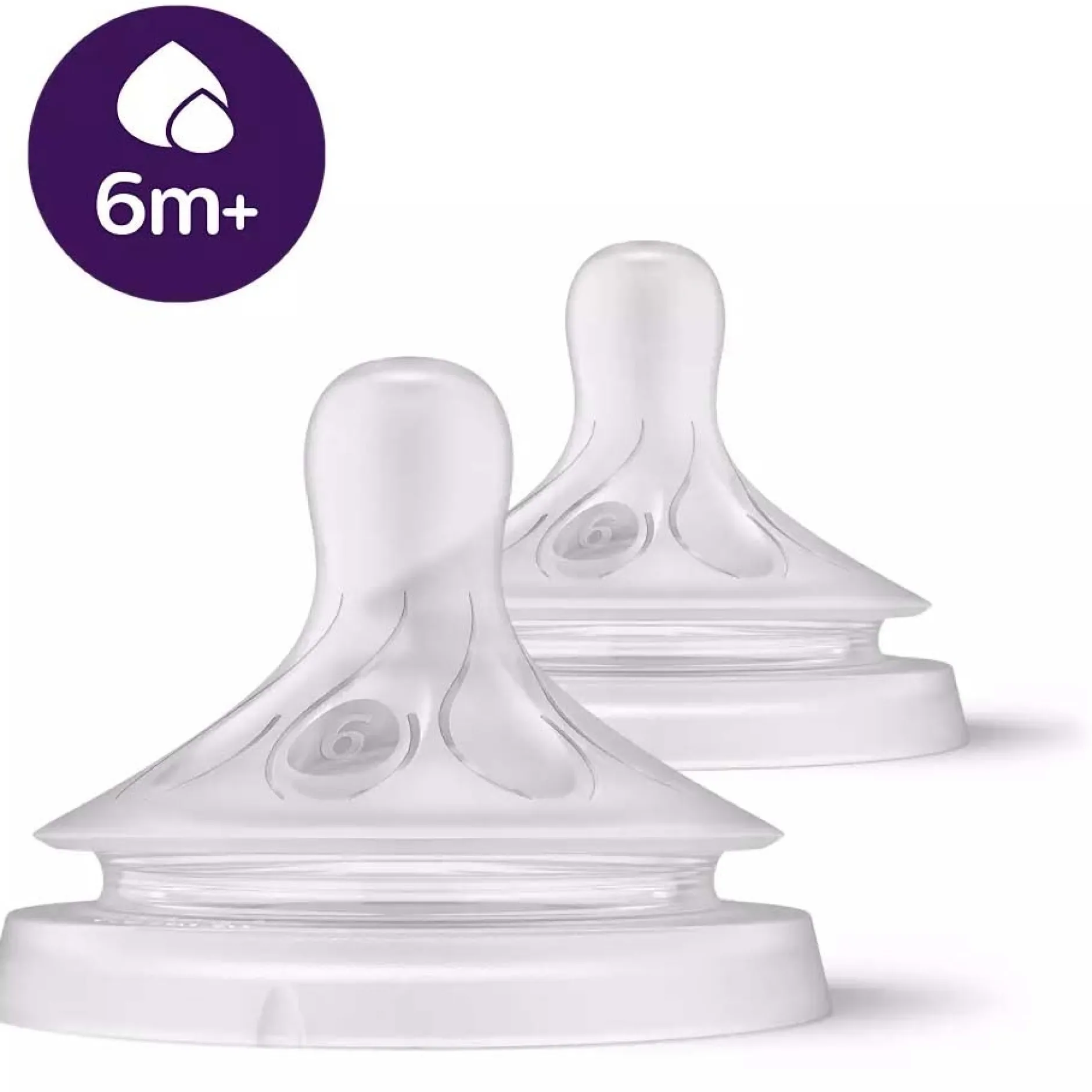 Flesspenen*Philips Avent Natural Pap Flesspeen 6M+ transparant