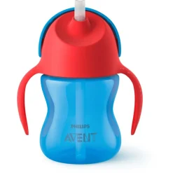 Drinkbekers*Philips Avent rietjesbeker 200ml 9+ maanden blauw
