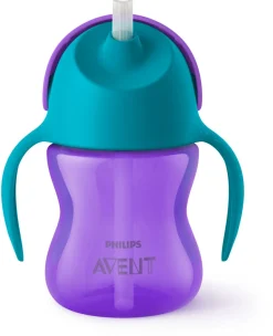 Drinkbekers*Philips Avent rietjesbeker 200ml 9+ maanden paars