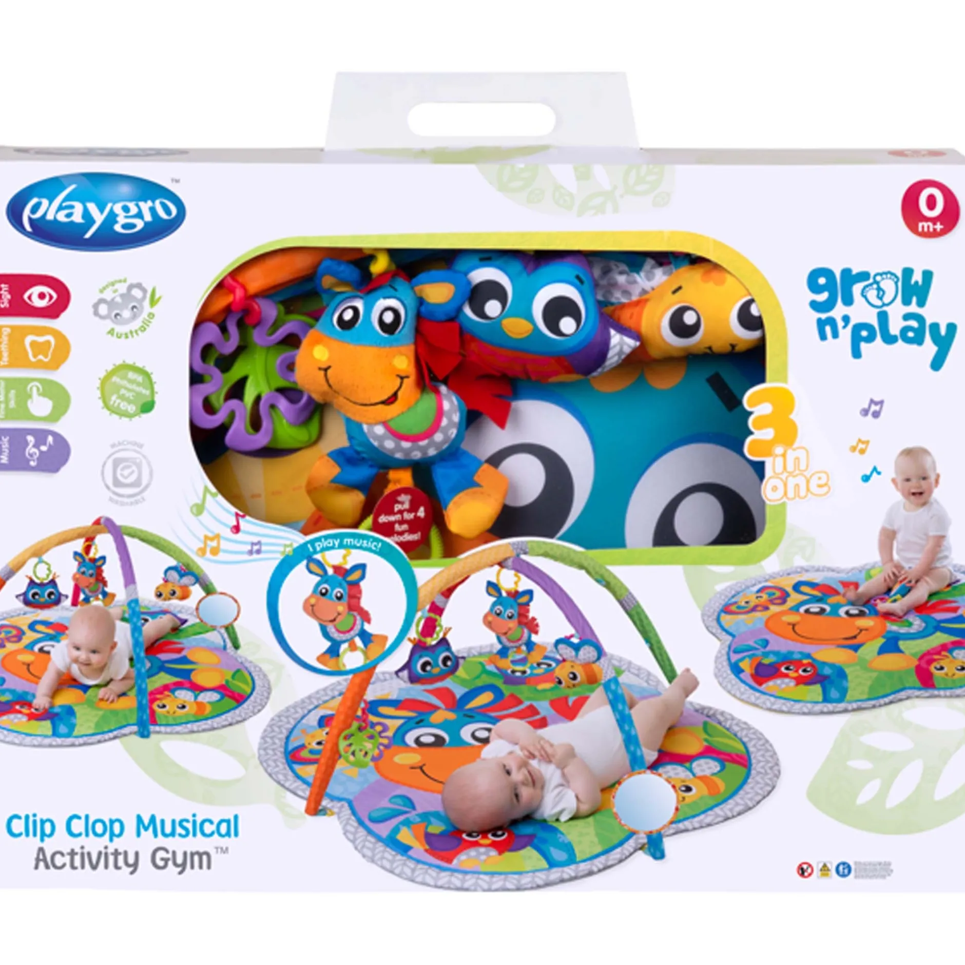 Speelkleden & Babygyms*Playgro Clip Clop Activity Gym with Music Multi