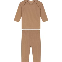 Pyjama's|Pyjama's*Prénatal Prenatal baby rib pyjama beige Dark Sand Brown