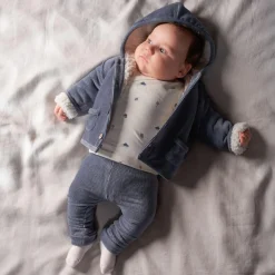 Sokjes & Slofjes|Jassen* Prenatal Limited jas, overslag shirt, broek & sokken Steel Blue