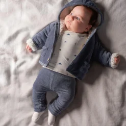 Sokjes & Slofjes|Jassen* Prenatal Limited jas, overslag shirt, broek & sokken Steel Blue