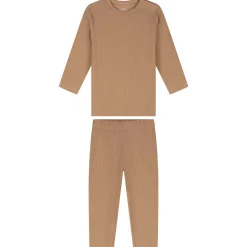 Pyjama's|Pyjama's*Prénatal Prenatal peuter rib pyjama beige Dark Sand Brown