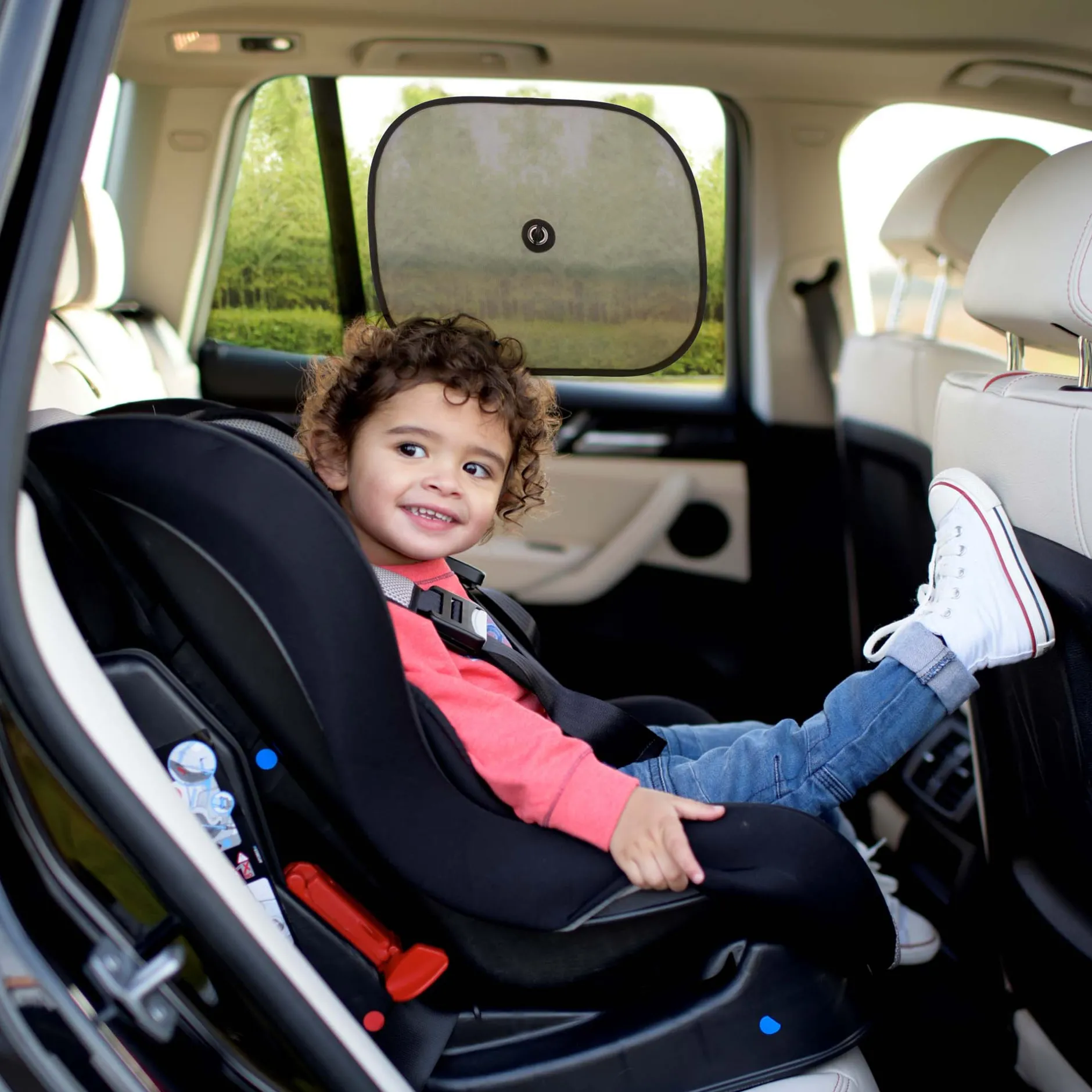 Zonneschermen|Autostoelen Groep 1*Prénatal Prenatal zonneschermpjes opvouwbaar 2 stuks Black
