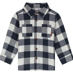 Shirts & Blouses|Shirts & Blouses*Prénatal baby blouse lange mouwen ruit blauw Dark Bluegrey